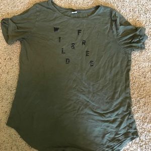 Green “Wild & Free” t-shirt